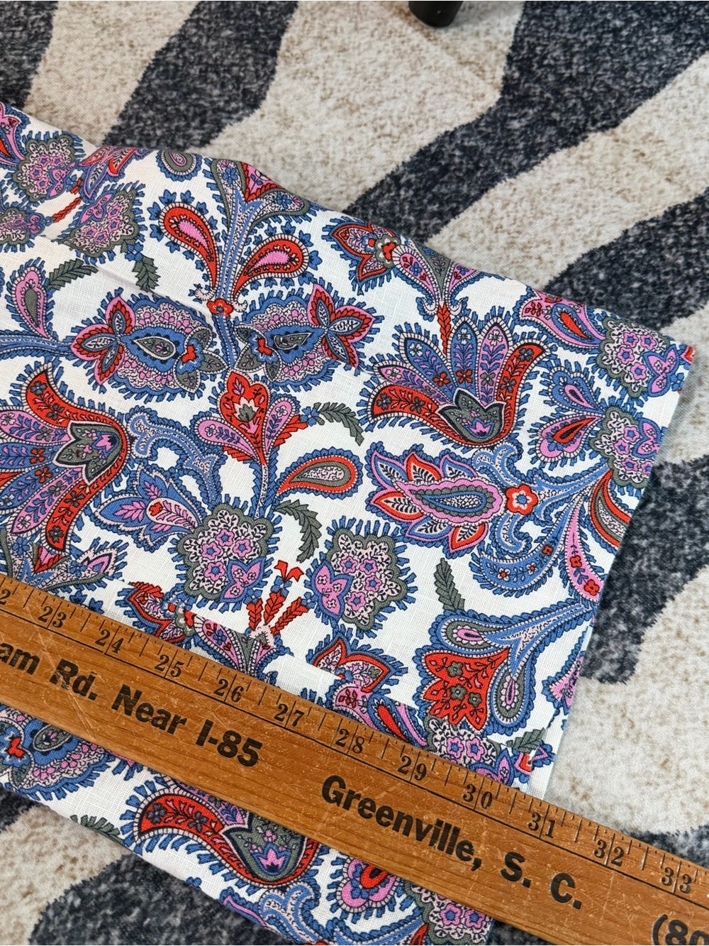 NWOT Boden Women's 6R Wide Leg Pants Linen Trousers Paisley Ivory Pink - Picture 3 of 5